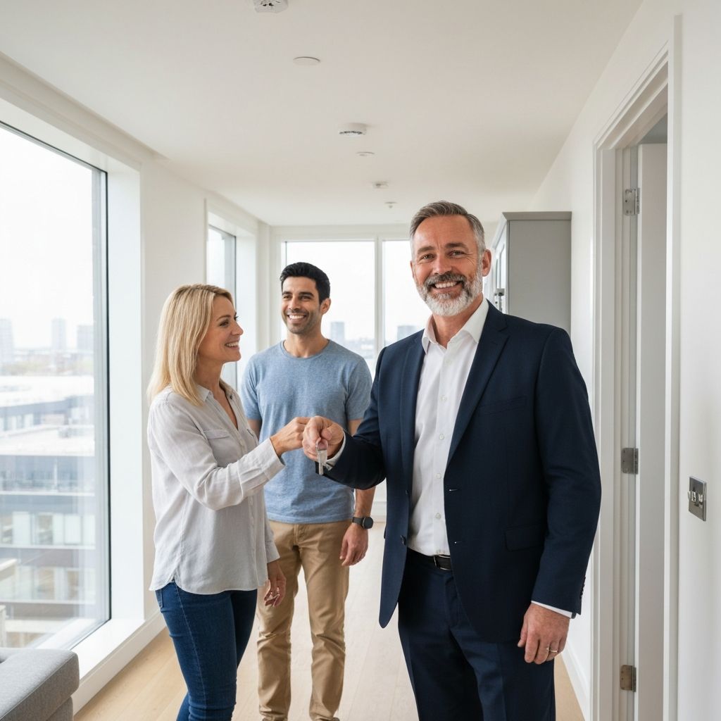 Guests or family arriving with suitcases — smiles and an easy check-in feel