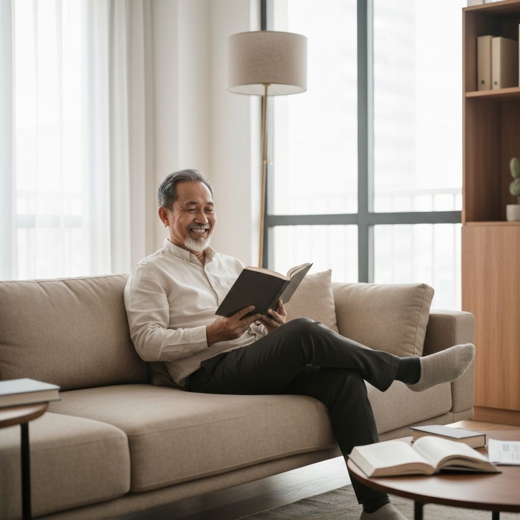 Landlord relaxing with peace of mind