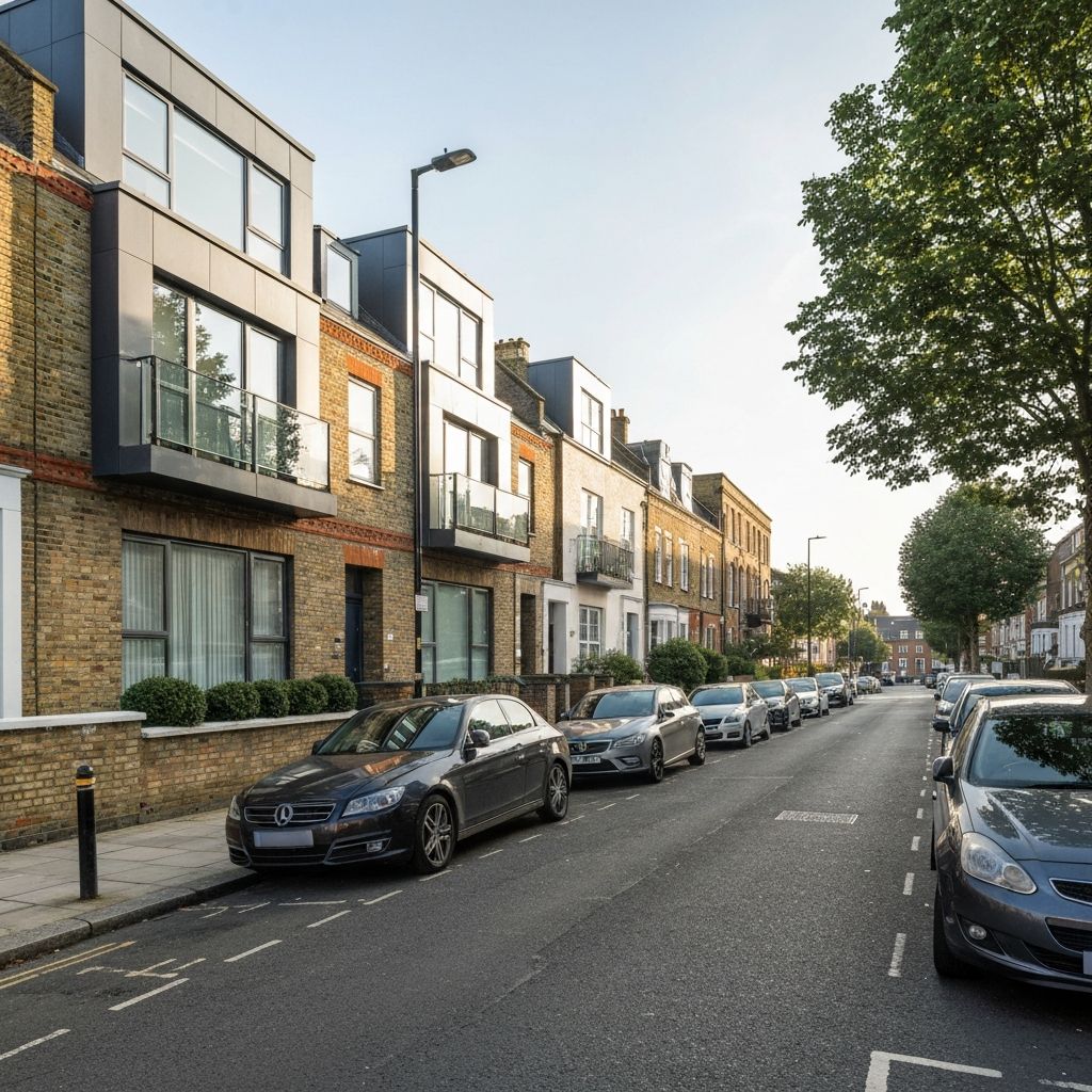 Family-friendly residential street in West London